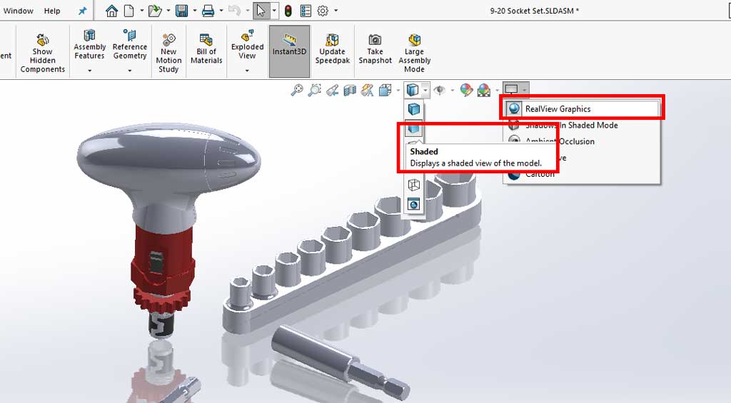 solidworks realview graphics missing